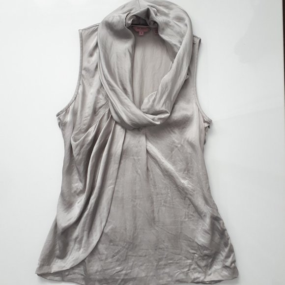 Ted Baker 100% Silk Silver Sleeveless Top - Picture 5 of 9
